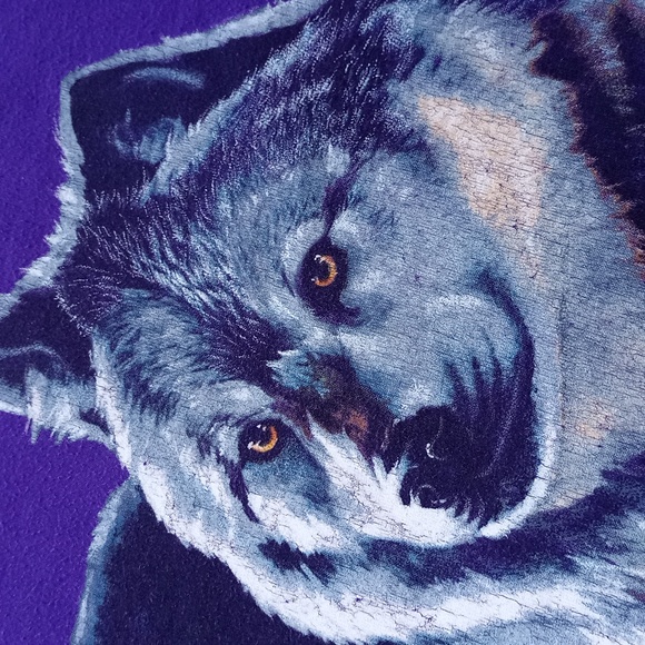 Vintage 1993 Giant Wolf Big Print Graphic Single Stitch T-Shirt - Picture 3 of 7